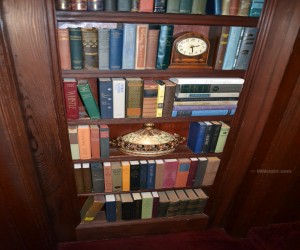 Cedar Gables Inn Interior - Bookcase in Stairwell